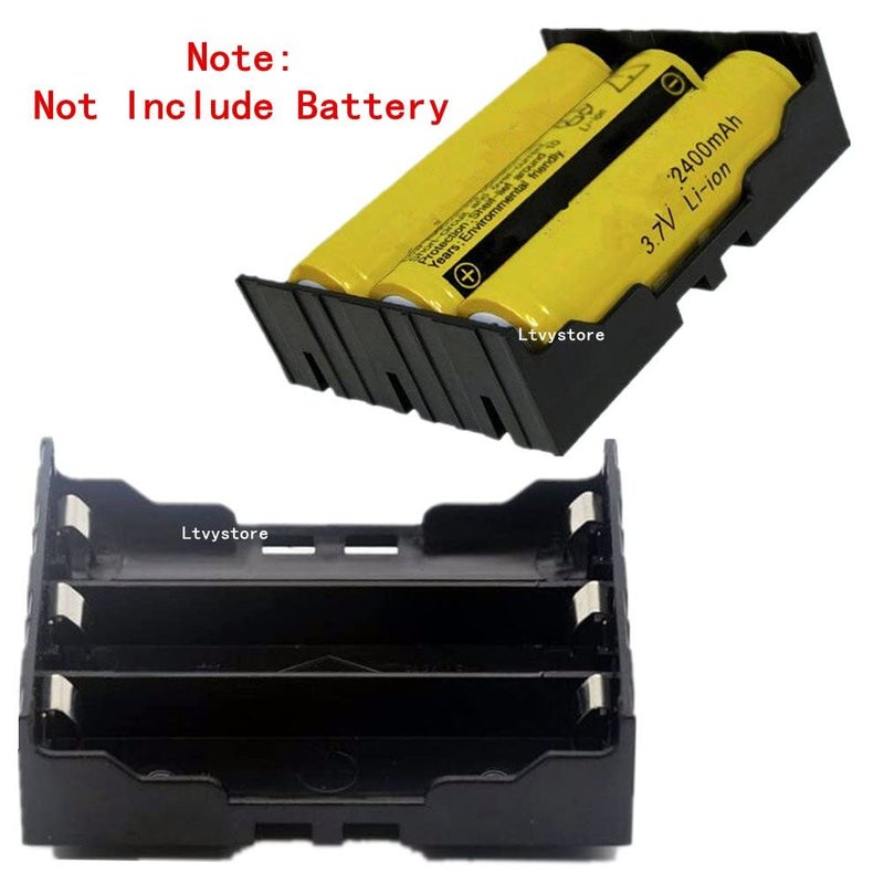 Ltvystore 18650 Battery Case Holder, 5 Pack 3 Slots x 3.7V DIY Battery Storage Box, in Parallel Black Plastic Batteries Case with Pin for 3 x 18650 - Image 4
